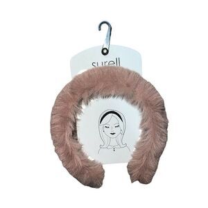 Surell Pink Faux Rex Rabbit Fur Headband One Size New